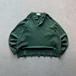 Vintage 90s Eddie Bauer Ribbed Henley Long Sleeve